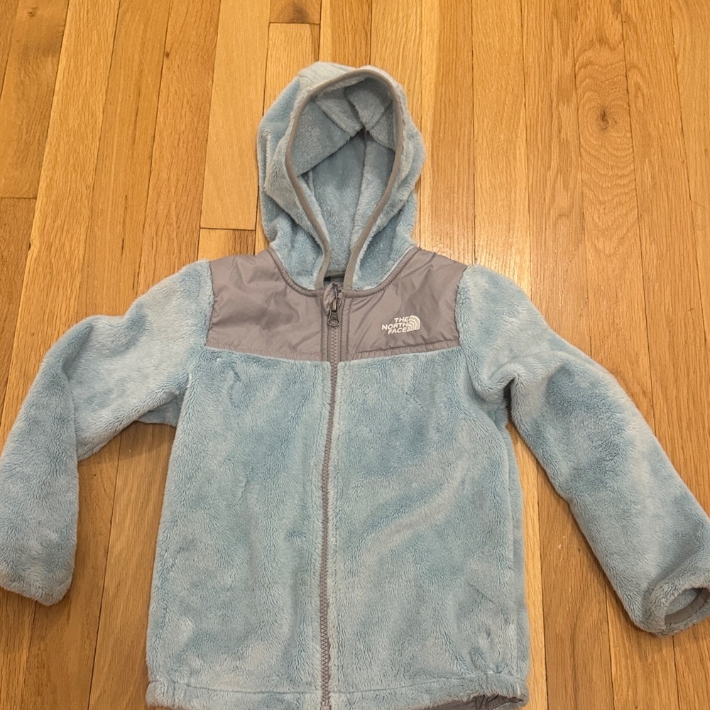 The North Face Kids Light Blue and Gray Fleece Hoodie